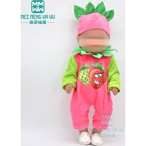 Doll clothes for 43cm new born doll accessories and American doll Strawberry baby clothes