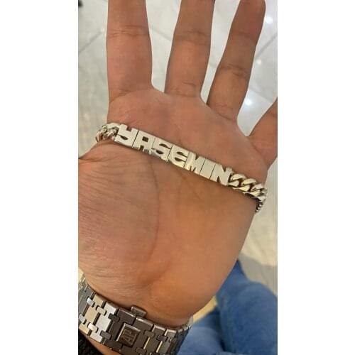 Personalized Movable Letter Bracelet - Rhodium Plated