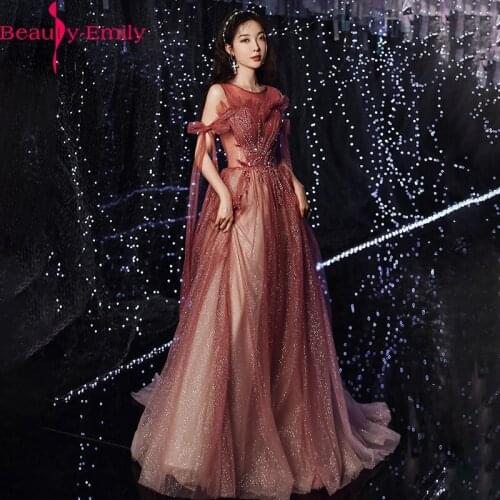 New Sexy O-Neck Evening Dresses Sleeveless Simple A-line Floor-length Appliques Bling Luxurious Woman Formal Party Dress A340