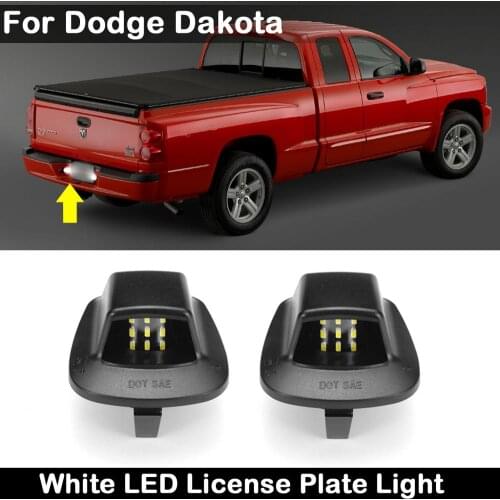 2Pcs For Dodge Dakota 1997-2010 Car Rear High Brightness White LED License Plate Light Number Plate Lamp