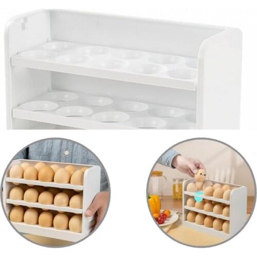 PS Durable Egg Organizer Food Container Storage Box White Egg Storage Box Large Capacity for Daily Life