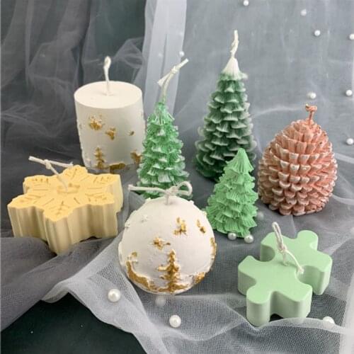 3D Pine cone Christmas candle mold making aromatherapy gypsum clay candle making DIY gift