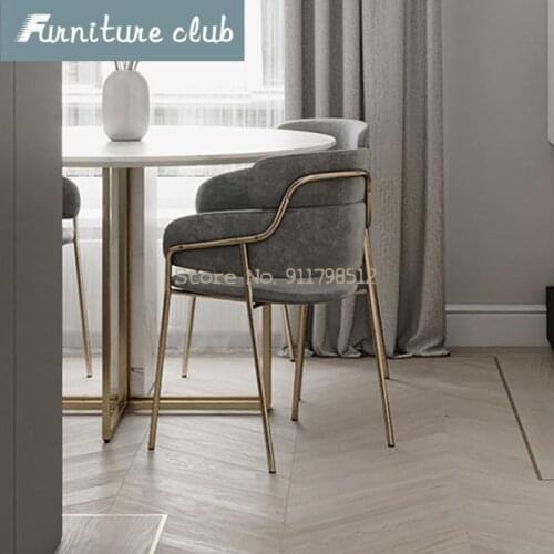 Nordic X modern light luxury dining chair household flannel backrest bedroom ins makeup chair leisure reception negotiation tabl