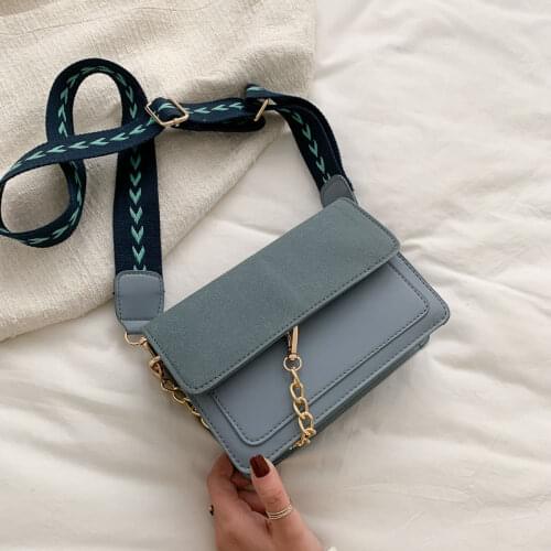 Women Bag Shoulder Bag Crossbody Bags for Women Luxury Chain Handbag Purse All-match Wide Shoulder Strap Fashion New PU Leather