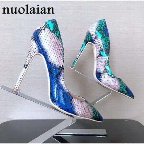 8/10/12CM Brand Women Shallow Pump Basic Shoes Woman Pumps Sexy Party Wedding Shoe Ladies High Heels Lady Snake Platform Sandals