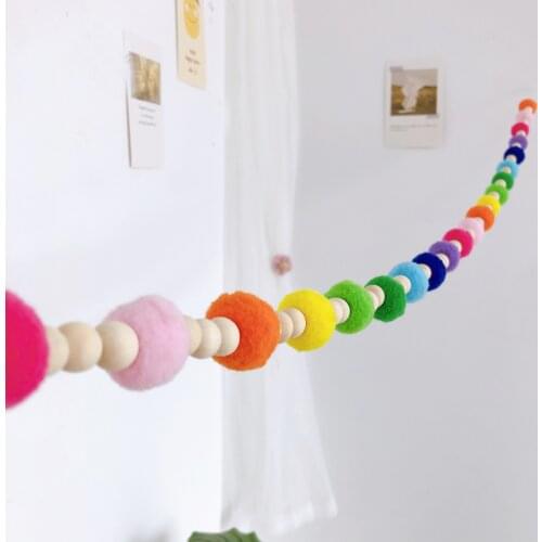 Nursery Room Decoration Nordic Wool Ball Wall Hanging Decor Kids Play Room Tent Wall Shelf Decoration Bobble Hanging Kids Decor