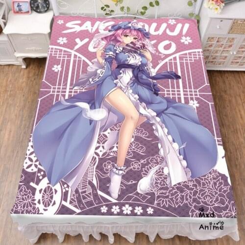 Japanese Anime TouHou Project Saigyouji Yuyuko Printed Bed sheets Bedsheet Summer Quilt Blanket bedding sheet