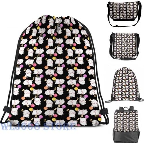 Funny graphic print shoulder Bags women Moogle Pattern Single shoulder backpack travel for men Gym Bag