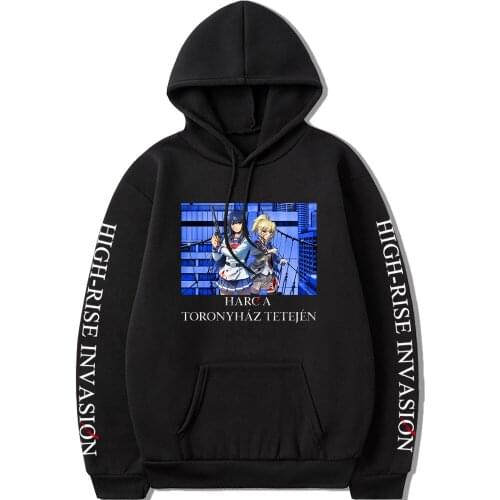 Anime High Rise Invasion Hoodies Women Aesthetic Sniper Mask Clothing Oversized Sweatshirts Tops Pullovers Casual Streetwear