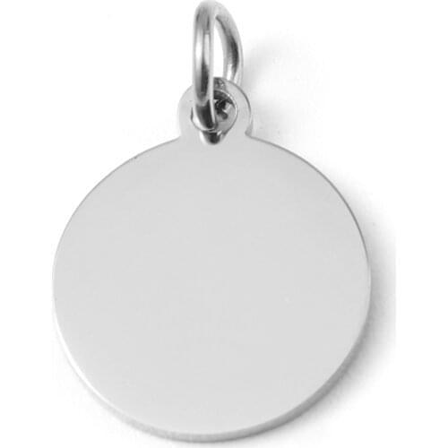 Stainless Steel Charms Round Gold/Silver Color Metal Blank Stamping Tags Two Sides Pendants DIY Making Jewelry 18mm x 12mm,2PCs