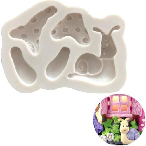 4*1CM DIY Sugar Craft Cake Family Party Snails Cake Silicone Mold Fondant Mold Cake Decorating Tools Gum Paste Mold