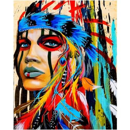 5D Diy Diamond Painting Kits Indians People Full Art Home Decor Drawings Cross Ctitch Diamond Mosaic Embroidery Creative Gift