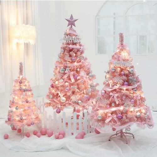 60 cm Blue Pink Christmas Tree Decoration 2021 New Year 0 Plants Hotel Office Garden DIY Home Decoration Accessories