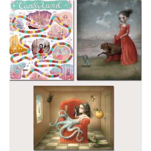 Mark Ryden Candyland 1 Panel Abstract Wall Art Oil Painting Poster Canvas Painting Print for Living Room Home Decor