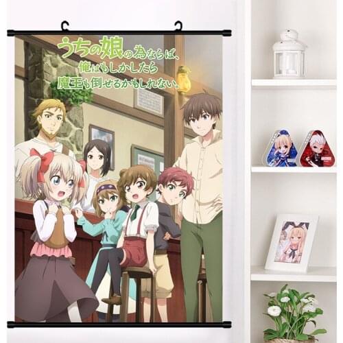 Anime If Its for My Daughter, I'd Even Defeat a Demon Lord Wall Scroll Mural Poster Wall Hanging Poster Home Decor Art