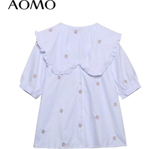 AOMO Women's Shirts With Embroidery