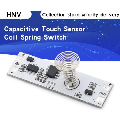 DC 12V Capacitive Touch Sensor Switch Coil Spring Switch LED Dimmer Control Switch 9-24V 30W 3A for Smart Home LED Light Strip
