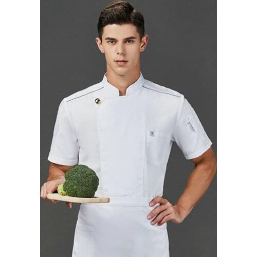Breathable Chef Uniform for Men Women Summer Cook Uniform Restaurants Kitchen Chef Jacket Bakery Barbecue Waiter Work Clothes
