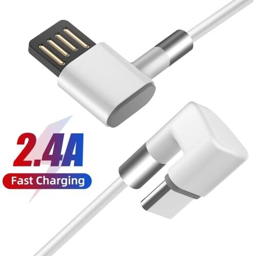 1M Fast Charging USB Type C Cable 2.4A Cable Elbow 90 Degree USB C Micro USB Data Gaming Cable For Xiaomi Samsung Huawei
