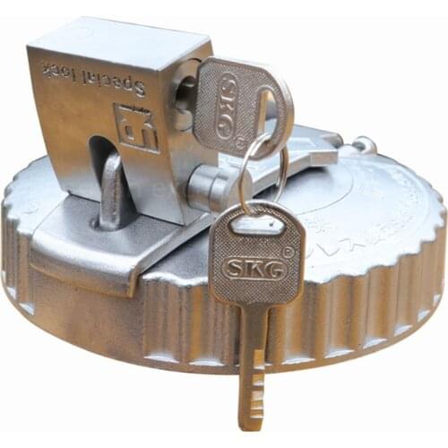 Excavator parts fuel tank cap for Kobelco Hitachi Sumitomo Case Kato Doosan Daewoo stainless steel anti-theft fuel tank cap