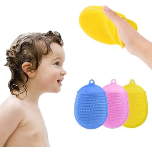 Soft Silicone Baby Shower Bath Brush Massage Glove Wash Pad Face Exfoliating Blackhead Facial Clean Shampoo Brush Bath Flower
