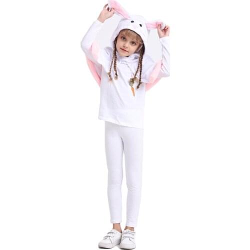 Bunny Hooded Cape for Cosplay Kids Carnival Easter Rabbit Cloak Dress Girls Halloween Cute Bunny Poncho Costume Girl with Ears