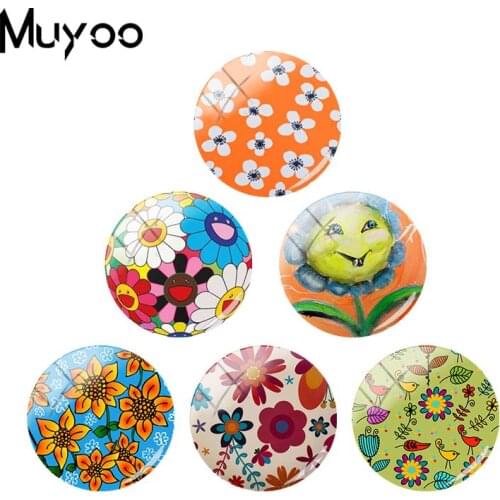 2018 New Sunflower Jewelry Art Flower Photo Cabochon Jewelry Handmade Glass Dome Cabochons