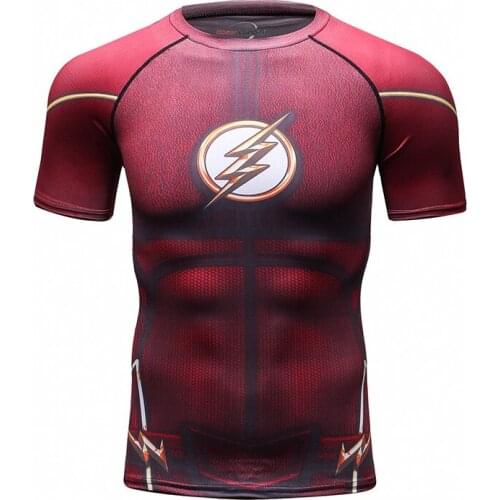 2021 Summer New Mens Movie Character Costume Printed Sport Wear Men Running Comfortable Tshirt Gym Fitness Tight Jerseys