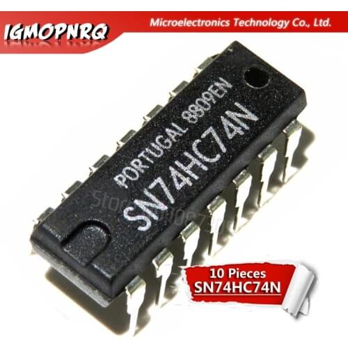 10pcs 74HC74N 74HC74 SN74HC74N DIP-14 Flip Flops DUAL D-TYPE POSIVE EDGE-TRIG new original