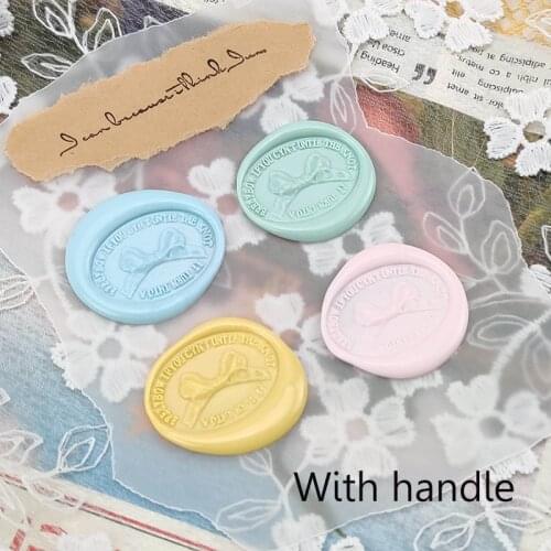Original Bow Lacquer Seal Tulip Embossed Sealing Wax Stamp Special-shaped Seal With Handle 3D Brass Stamp Envelope Decoration