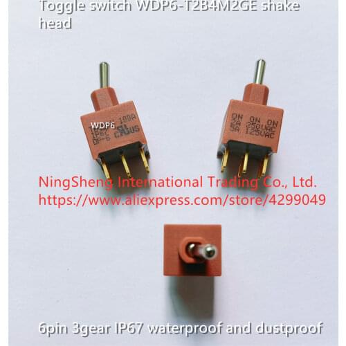 Original new 100% import toggle switch WDP6-T2B4M2GE shake head 6pin 3gear IP67 waterproof and dustproof