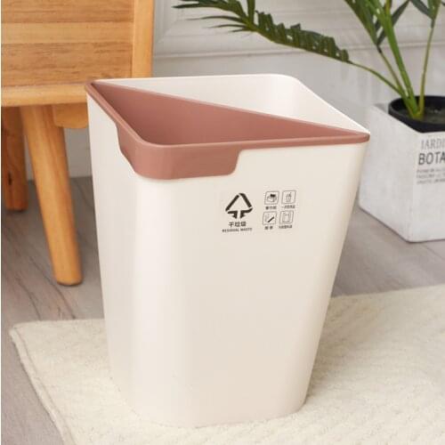 Plastic Creative Trash Can Classification Kitchen Simple Rectangular Food Waste Bin Office Kosz Na Smieci Home Products DG50WB