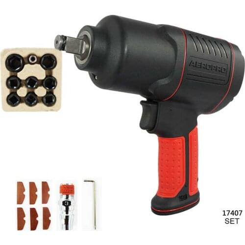 Pneumatic Impact Wrench 1/2" Pneumatic Gun Air Pressure Wrench Tool Torque 450ft-lb Set with sleeve