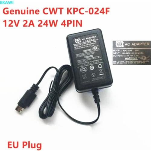 Genuine EU KPC-024F 12V 2A 24W 4PIN KPC-024F-C Ac Adapter For Hikvision DS-7204HWI-SH Economic WD1 DVR KCP-024F LTD8308T-FT