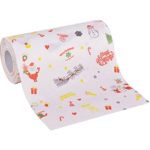 Christmas Kitchen Paper Towel Roller Cartoon Elk Santa Snowman Cleaning Tissure X7YB
