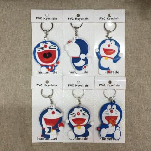 Happy Doraemon Smile Fashion Anime Key Chain PVC Figure Keyring Keychain Keyholder Birthday Gifts Unisex NEW