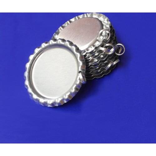 Sutoyuen 2000pcs 1'' 25.4mm Chrome Flattened Bottle Caps With Hole For DIY Crafts Keychain Girls Pendants Key Chain Jewelry