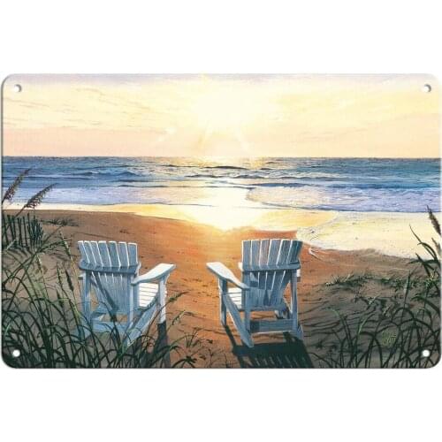 Waikiki Beach, Hawaii Kerne Erickson Vintage Travel Poster Metal Tin Sign Retro Wall Home Bar Pub Vintage Cafe Decor, 8x12Inch