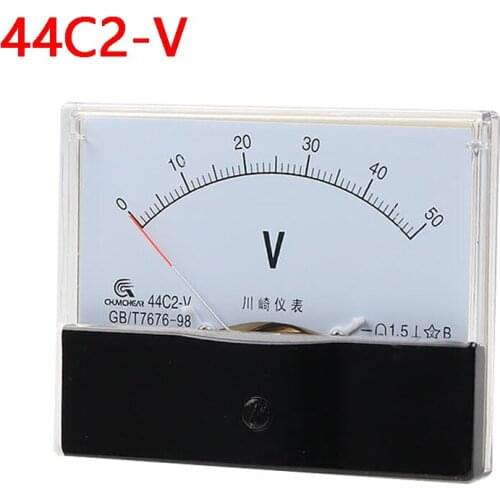 44C2-V DC Voltmeter 5V 10V 15V 20V 30V 50V 100V 150V 200V 250V 300V 450V 500V 600V Pointer Meter Installation Tester 80 * 100mm