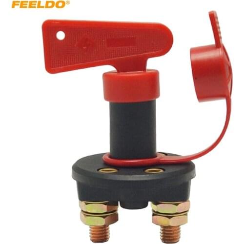 FEELDO DC12V-24V Car Truck Boat Battery Power Kill Switch Vehicle Cut Off Disconnect Isolator with Removable Key #AM5702