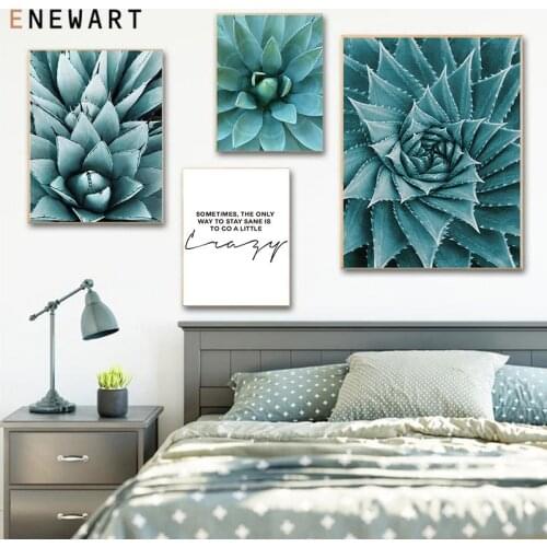 Green Plant Succulent Canvas Wall Painting Art Poster Nordic Motivational Life Quotes Print Scandinavian Picture Home Decor