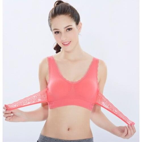 Sexy Women Bra Push Up Bralette Lingerie Front cross side buckle lace gathered sports bra shockproof underwear women