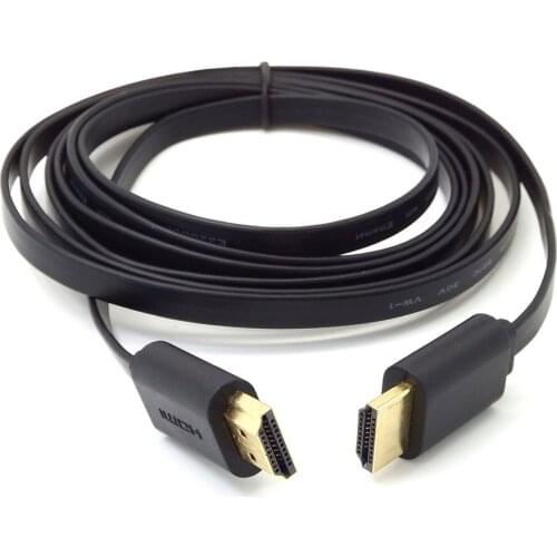 1.5M Hdmi To Hdmi Cable 1.4V 1080P 3D Flat Line Short Gold Plated Plug Male-Male Hdmi Cable For Ps3 Hdtv Dvd Xbox Pc Pro