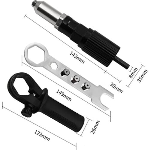 1 Set Electric Rivet Nut Parts Cordless Riveting Drill Adapter Riveter Accessories Kit 2.4/3.2/4/4.8 Insert Nut Tools Wrench