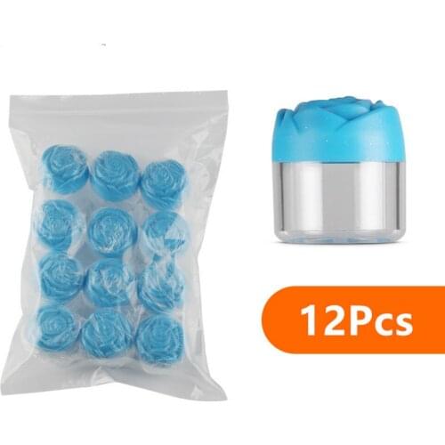 12 Pieces 20g Plastic Cosmetic Cream Containers with Rose Shaped Screw Caps Empty Makeup Sample Jars Lip Balm Pot Jar