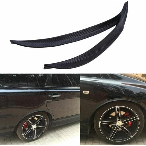 2X Car Truck Carbon Fibe Rubber Wheel Eyebrow Protector Lip Sticker Trim Fender Flare Anti-scratch Wheel Arch Trim Strip