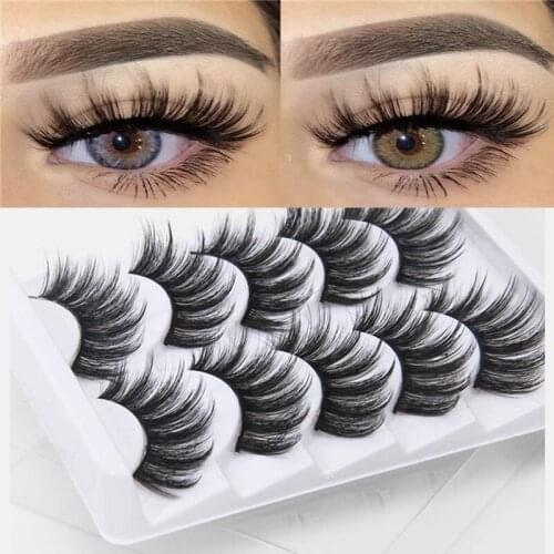 5 Pairs Mink Eyelashes Thick 3D Faux Eye Lashes Natural False Eyelash HandMade Makeup Tool Extension Fake Lashes 2020 Beauty