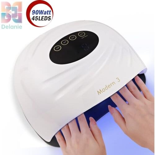 90W LED UV Nail Drying Lamp Dual Light Lamp For Curing UV Gel Varnish With Montion Sensor Quick Nail Dryer Manicure Salon Lamp
