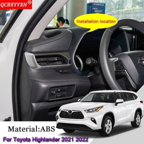 ABS Car Interior Dashboard Decorative Frame Cover Trim Sequins Auto Sticker Accessories For Toyota Highlander Kluger 2021 2022