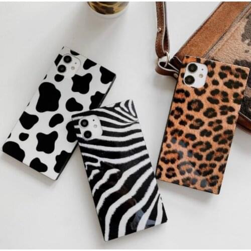 Gimfun Leopard Zebra Print Pattern Phone Case for iPhone 11 12 Pro X XR XS Max 8 7 Plus Matte Leather Soft Silicone Case Cover